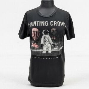 Counting Crows M Black Tour T-shirt Graphic Short Sleeve Band Tee 90s Rock